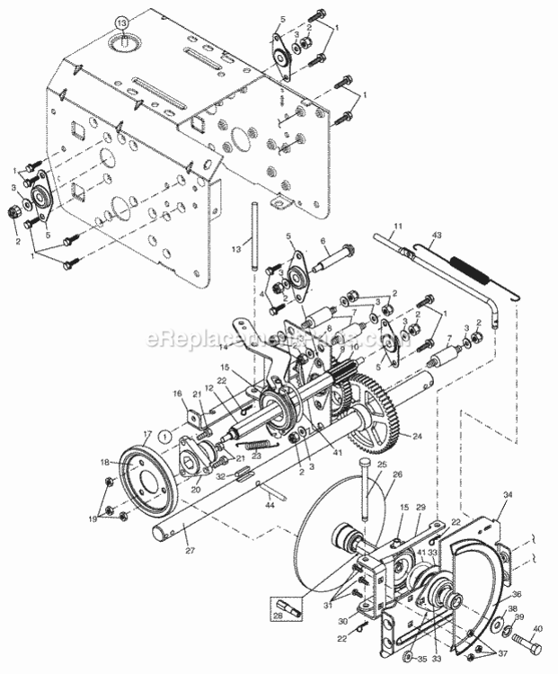Drive Diagram and Parts List for PP5524ESA 2002 Husqvarna Snow Blower