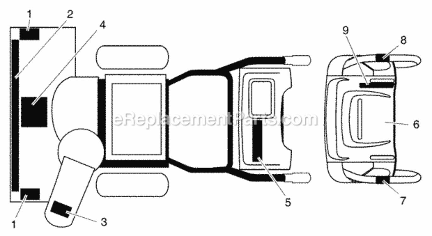 Decals Diagram and Parts List for PP5524ESC 2004 Husqvarna Snow Blower