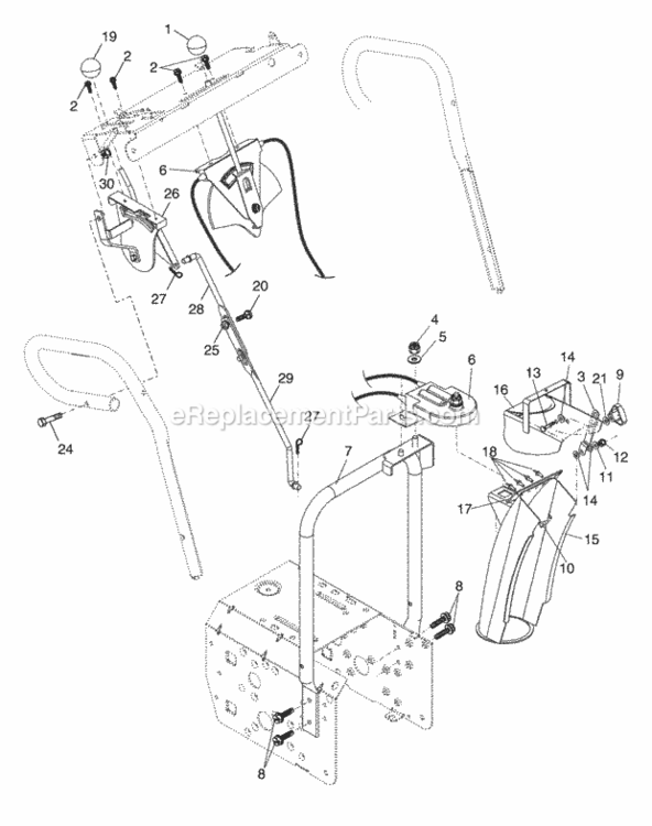 Control_Panel__Discharge_Chute Diagram and Parts List for PP8527ESB 2003 Husqvarna Snow Blower