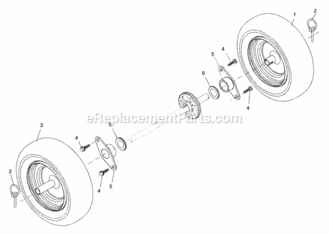 Wheels Diagram and Parts List for PP8527ESB 2003 Husqvarna Snow Blower
