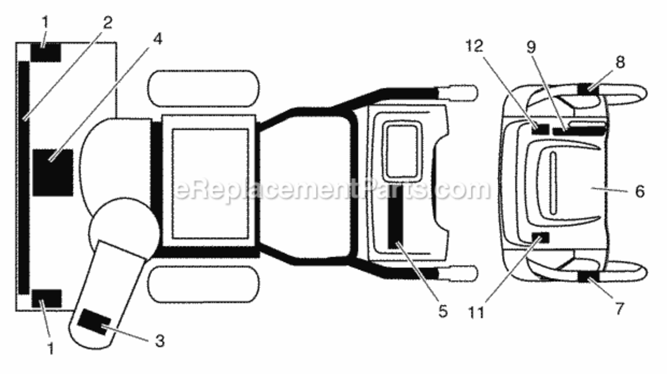 Decals Diagram and Parts List for PP927ESB 2003 Husqvarna Snow Blower