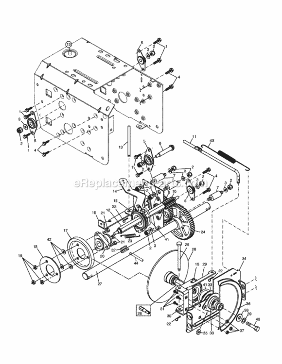 Drive Diagram and Parts List for PR524ESA 2004 Husqvarna Snow Blower