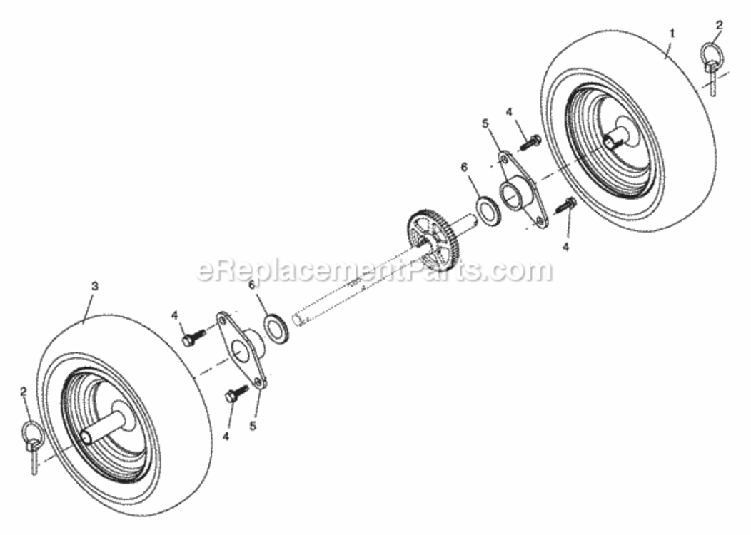 Wheels Diagram and Parts List for PR524ESA 2004 Husqvarna Snow Blower