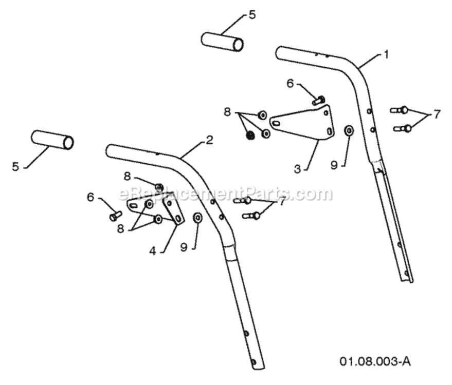 Page P Diagram and Parts List for PR624ES 2010-04 Husqvarna Snow Blower