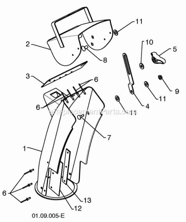 Control_Panel__Chute Diagram and Parts List for PR624 2010-04 Husqvarna Snow Blower
