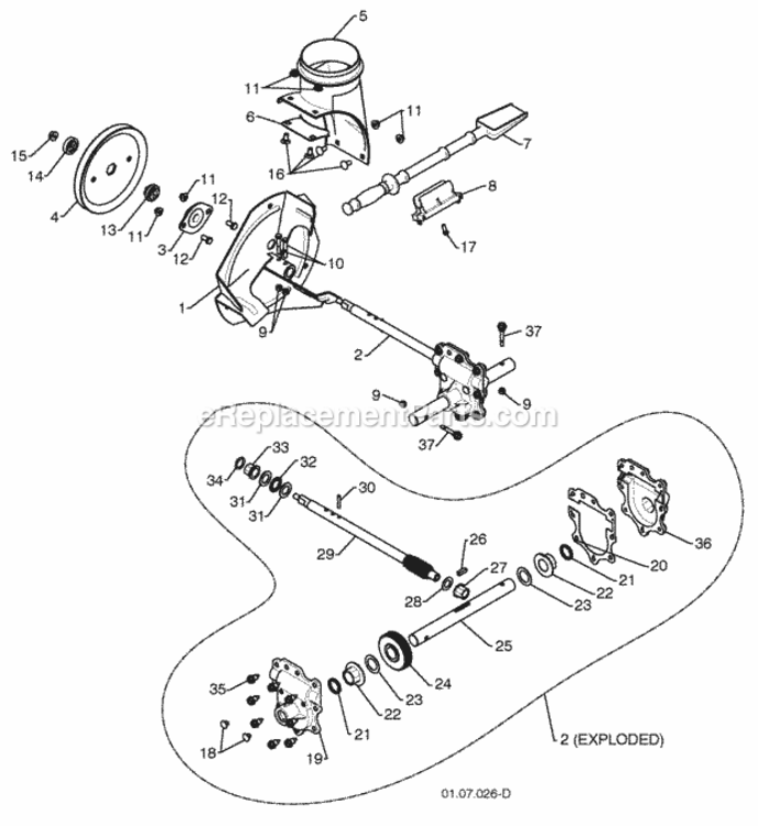 Page B Diagram and Parts List for PR624 2010-04 Husqvarna Snow Blower
