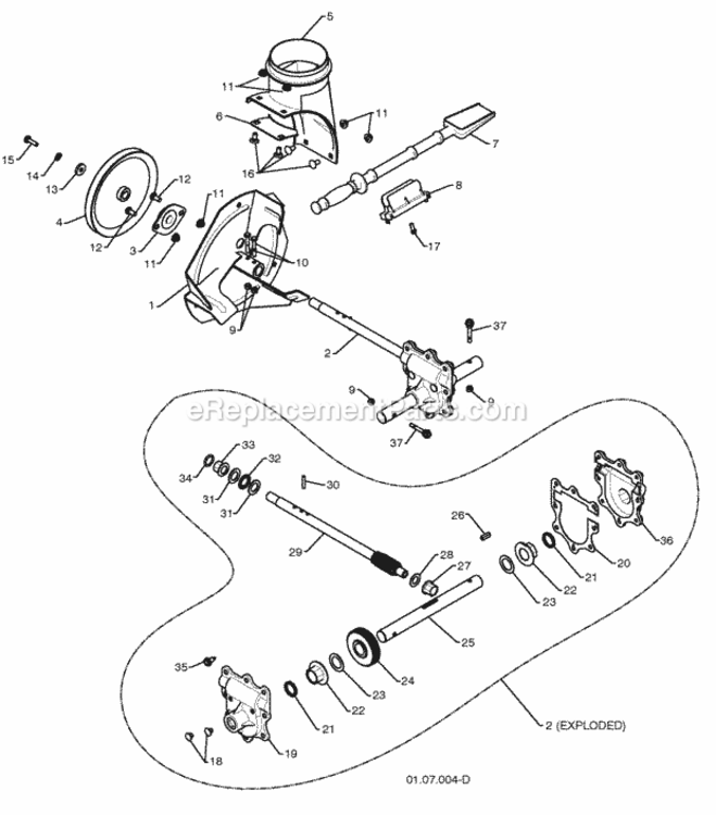 Page E Diagram and Parts List for PR6R24 2009-09 Husqvarna Snow Blower