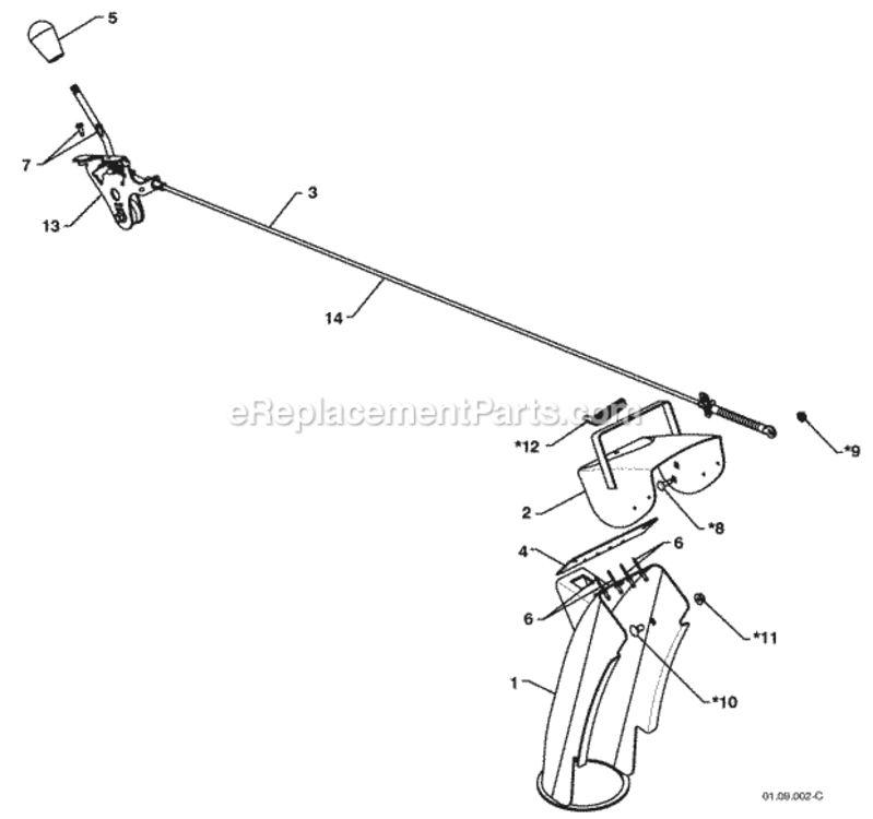 Page L Diagram and Parts List for PR827ES 2009-07 Husqvarna Snow Blower