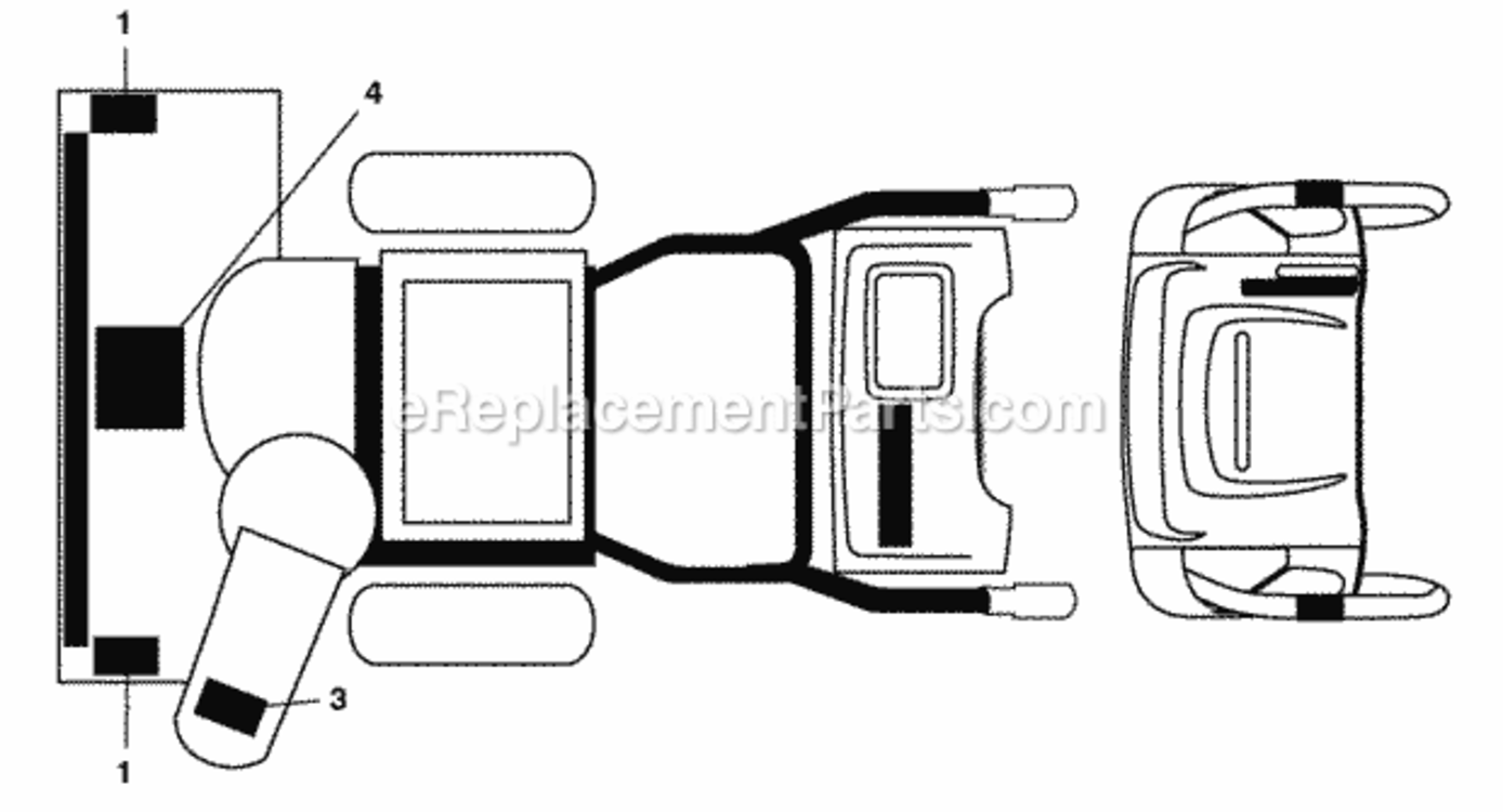 Decals Diagram and Parts List for PR827ES 2009-07 Husqvarna Snow Blower