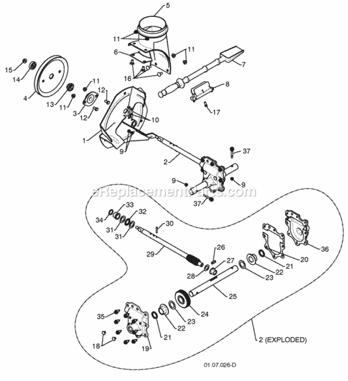 Auger_Housing__Impeller_Assembly Diagram and Parts List for PR827ES 2010-06 Husqvarna Snow Blower