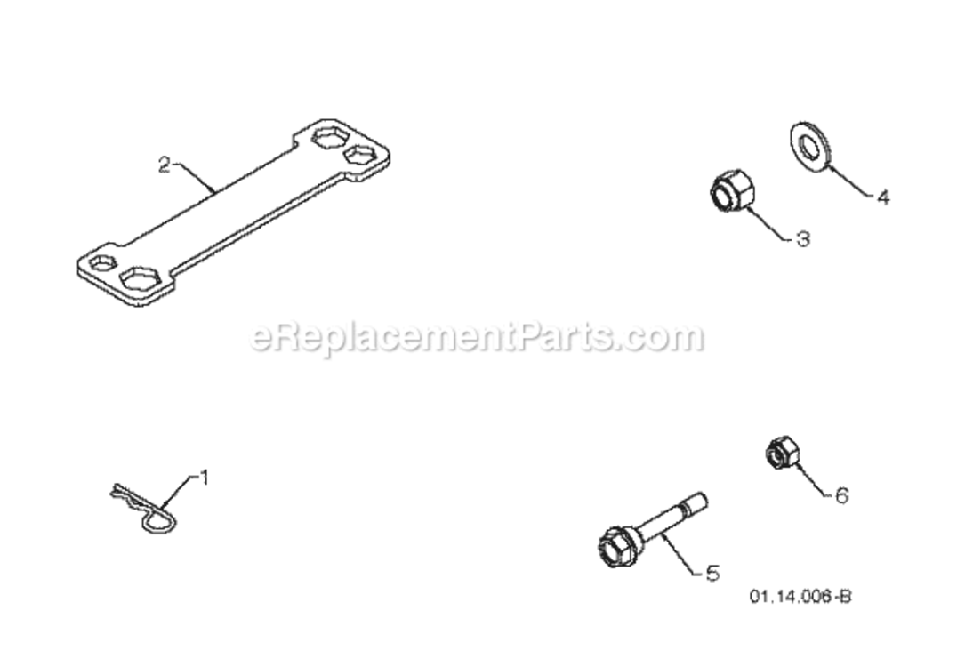 Page B Diagram and Parts List for PSB240 2010-06 Husqvarna Snow Blower
