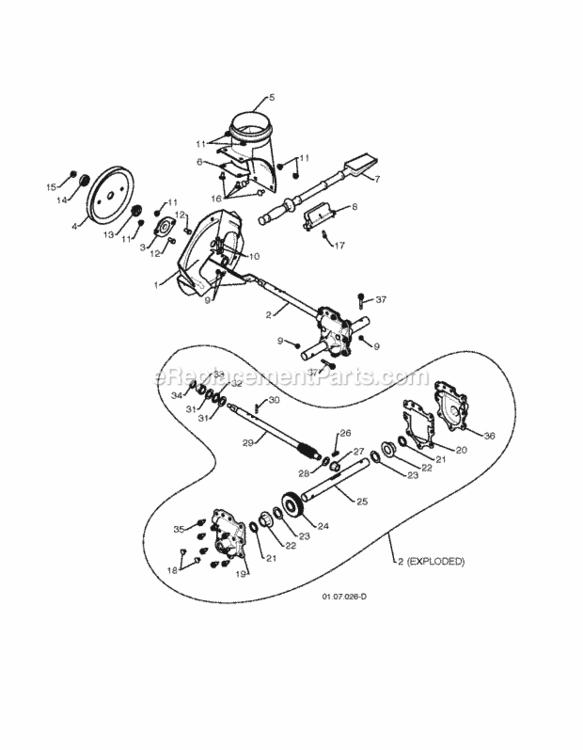 Page F Diagram and Parts List for PSB270 2010-06 Husqvarna Snow Blower