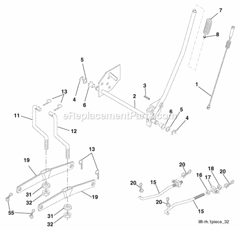 Page G Diagram and Parts List for PXT12538 2009-11 Husqvarna Lawn Tractor