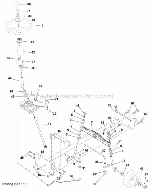 Page I Diagram and Parts List for PXT12538 2009-11 Husqvarna Lawn Tractor