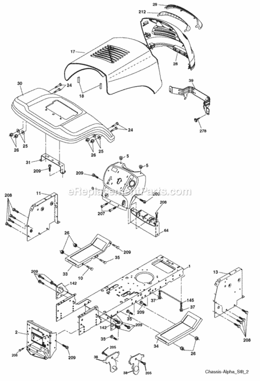 Page A Diagram and Parts List for PXT15538 2008-10 Husqvarna Lawn Tractor