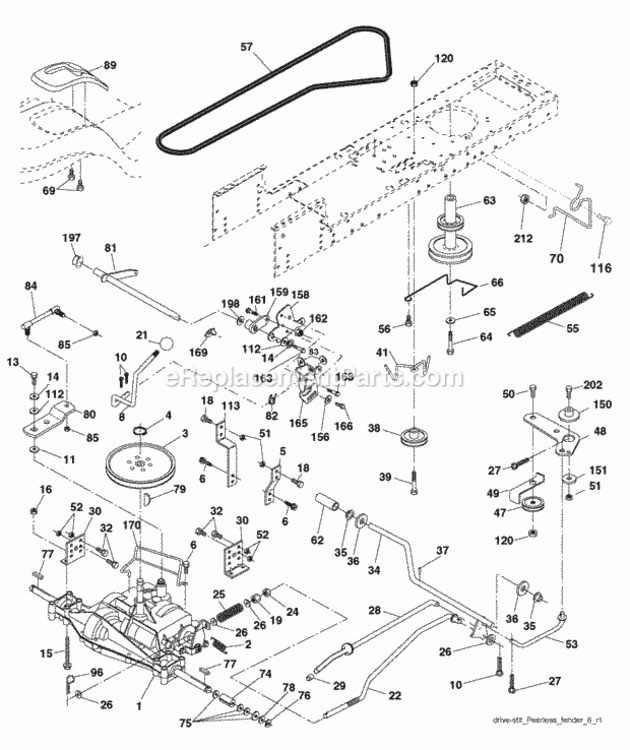 Page C Diagram and Parts List for PXT15538 2008-10 Husqvarna Lawn Tractor