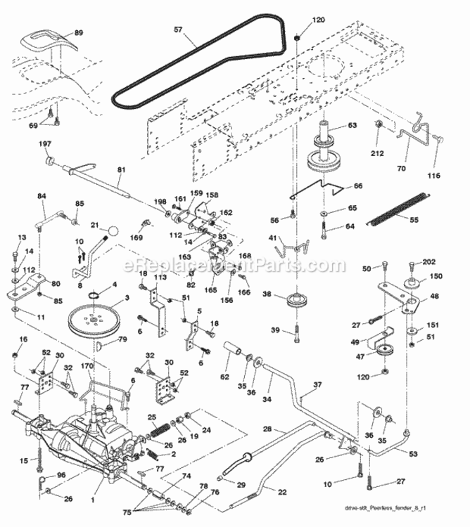 Page C Diagram and Parts List for PXT16542 2009-04 Husqvarna Lawn Tractor