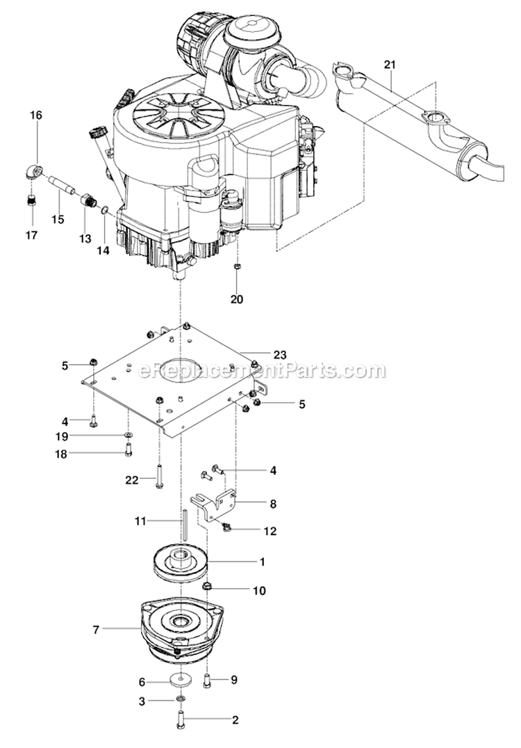 Engine Plate966062201 Only Diagram and Parts List for PZ6034FX  Husqvarna Lawn Mower
