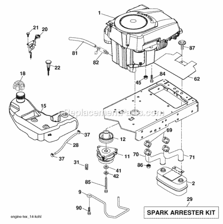 Page E Diagram and Parts List for PBGTGE 2006-04 Husqvarna Lawn Tractor