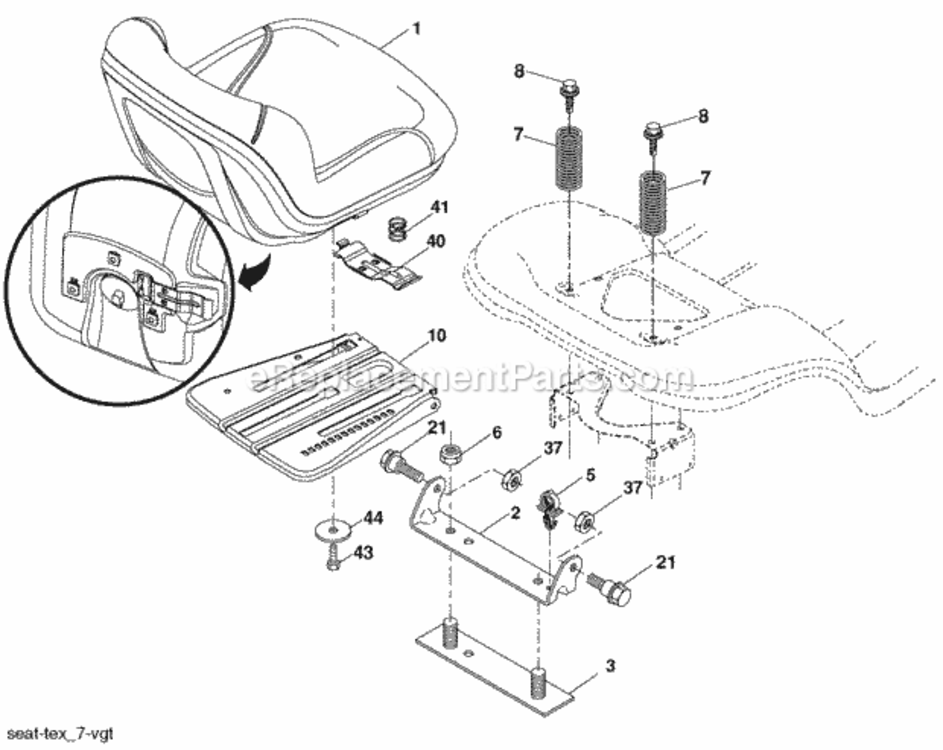 Page H Diagram and Parts List for PBGTGE 2006-04 Husqvarna Lawn Tractor
