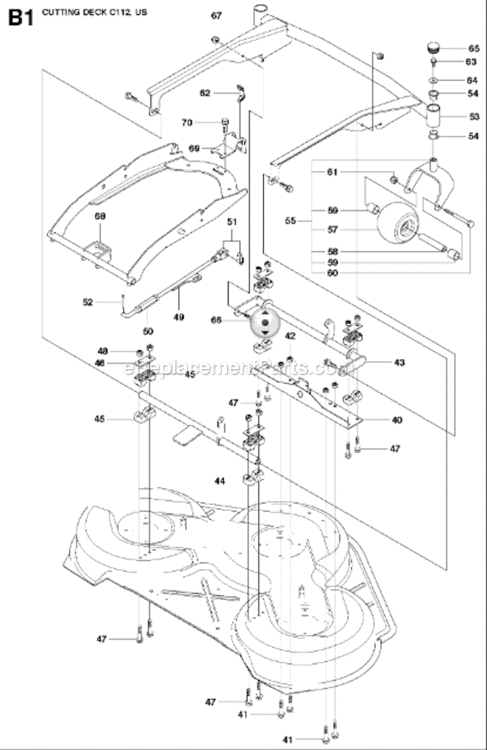 Page D Diagram and Parts List for R322T 2012-03 Husqvarna Lawn Tractor