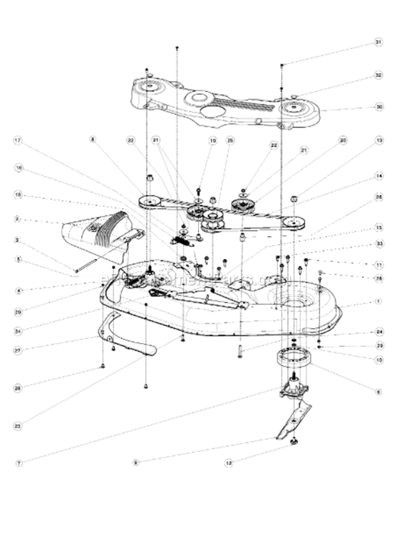 48_122Cm_Cutting_Deck Diagram and Parts List for R322T 2012-03 Husqvarna Lawn Tractor