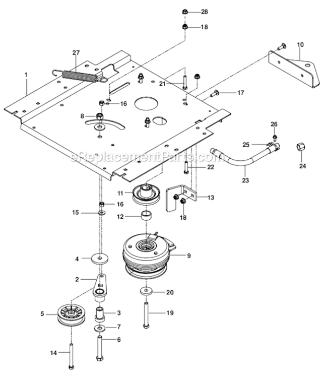 Engine Plate Diagram and Parts List for RZ4619CA  Husqvarna Lawn Mower