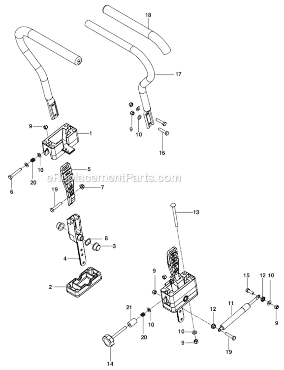 Steering Diagram and Parts List for RZ4619CA  Husqvarna Lawn Mower