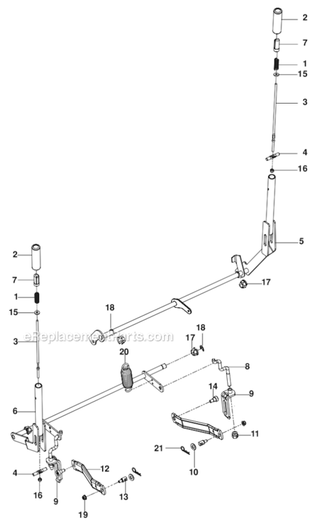 Brake Lift Diagram and Parts List for RZ4619CA  Husqvarna Lawn Mower