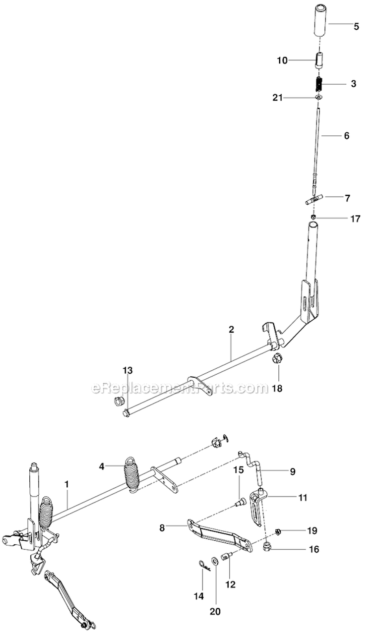 BrakeLift Diagram and Parts List for RZ4623  Husqvarna Lawn Mower