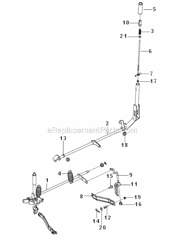 BrakeLift Diagram and Parts List for RZ5424-966691901  Husqvarna Lawn Mower