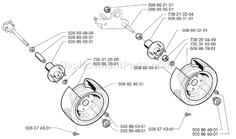 Page O Diagram and Parts List for RIDER 1998-01 Husqvarna Lawn Tractor