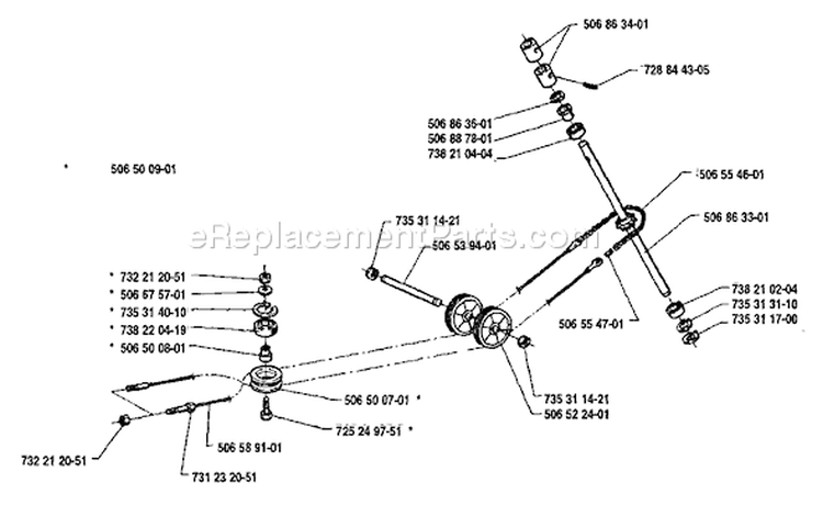 Page M Diagram and Parts List for 1200-14 Rider  1991-03 Husqvarna Lawn Tractor