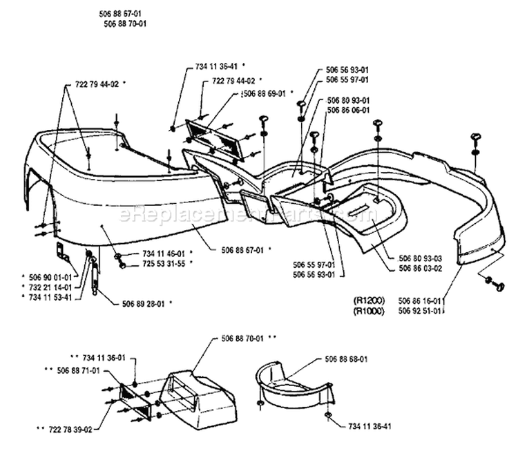 Page A Diagram and Parts List for 1200 Rider  1995-03 Husqvarna Lawn Tractor