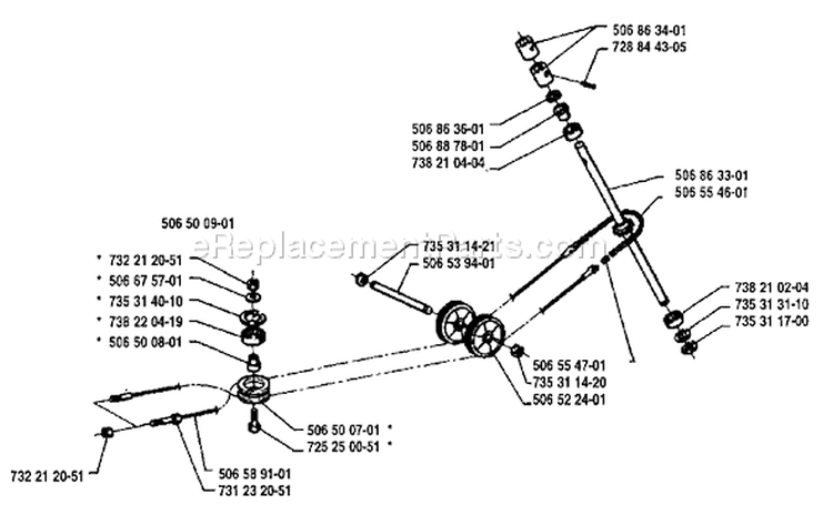 Page P Diagram and Parts List for 1000 Rider  1995-03 Husqvarna Lawn Tractor