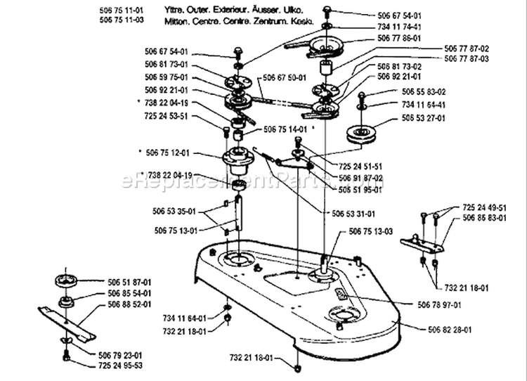 Page C Diagram and Parts List for 1200 Rider  1995-03 Husqvarna Lawn Tractor