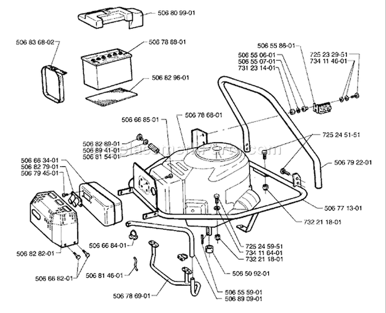 Page A Diagram and Parts List for 1200 Rider  1996-08 Husqvarna Lawn Tractor