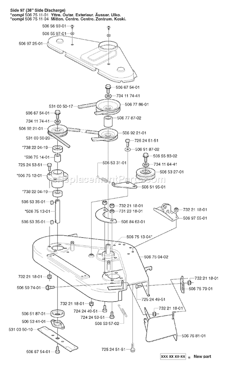 Page H Diagram and Parts List for 15-V2 Rider  2003-01 Husqvarna Lawn Tractor