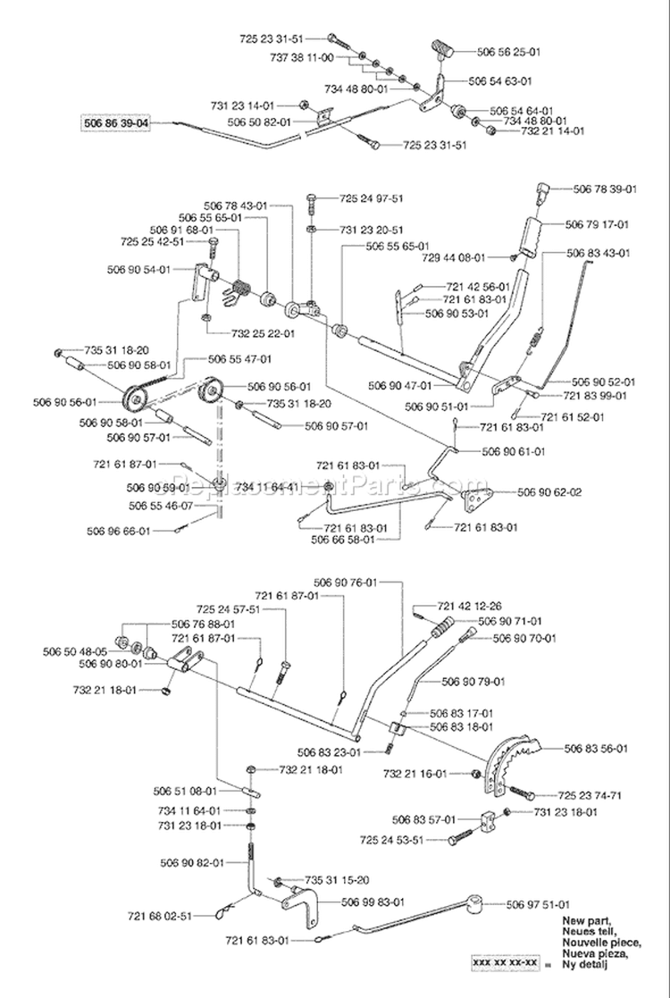 Page J Diagram and Parts List for 155 Rider  2003-01 Husqvarna Lawn Tractor