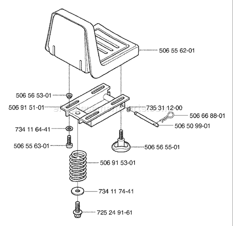 Page M Diagram and Parts List for 155 Rider  2003-01 Husqvarna Lawn Tractor