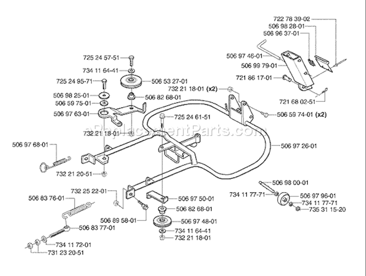 Page G Diagram and Parts List for 155 Rider  2003-01 Husqvarna Lawn Tractor