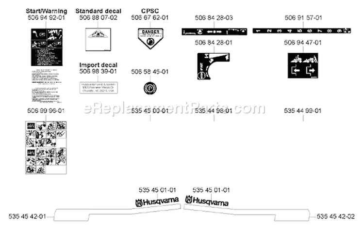 Page D Diagram and Parts List for 155 Rider  USA -2006-01 Husqvarna Lawn Tractor