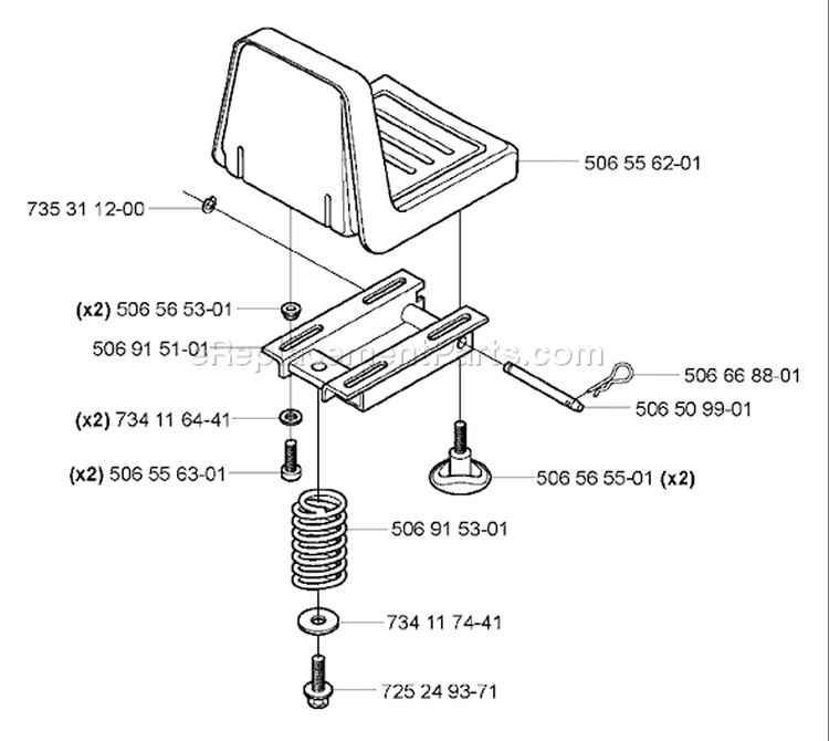 Page N Diagram and Parts List for 155 Rider  AWD USA -2006-01 Husqvarna Lawn Tractor