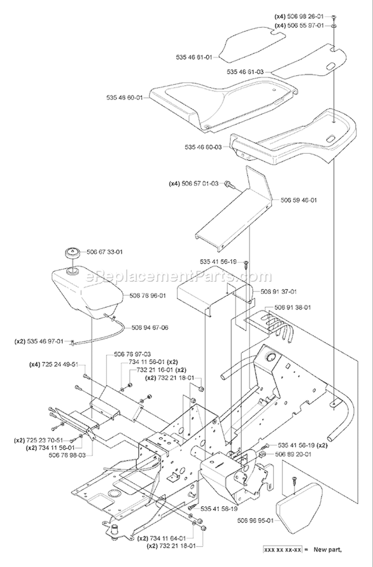 Page B Diagram and Parts List for 155 Rider  AWD USA -2006-01 Husqvarna Lawn Tractor
