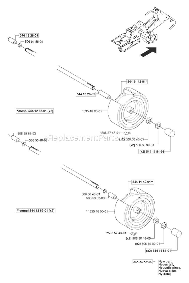 Page U Diagram and Parts List for 155 Rider  AWD USA -2006-01 Husqvarna Lawn Tractor