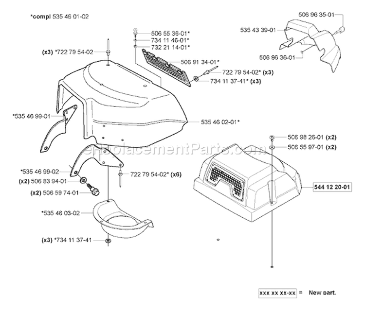Page E Diagram and Parts List for 155 Rider  AWD USA -2006-01 Husqvarna Lawn Tractor