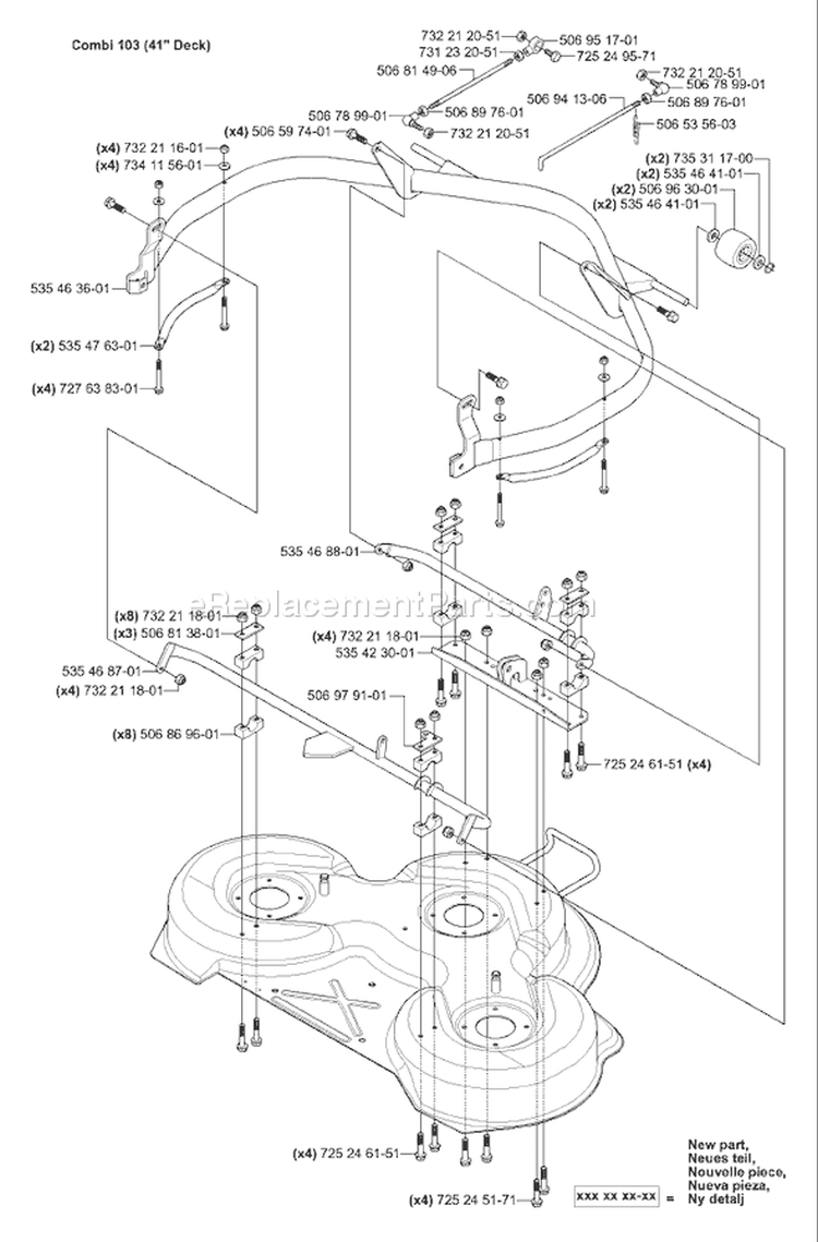 Page G Diagram and Parts List for 155 Rider  AWD USA -2006-01 Husqvarna Lawn Tractor