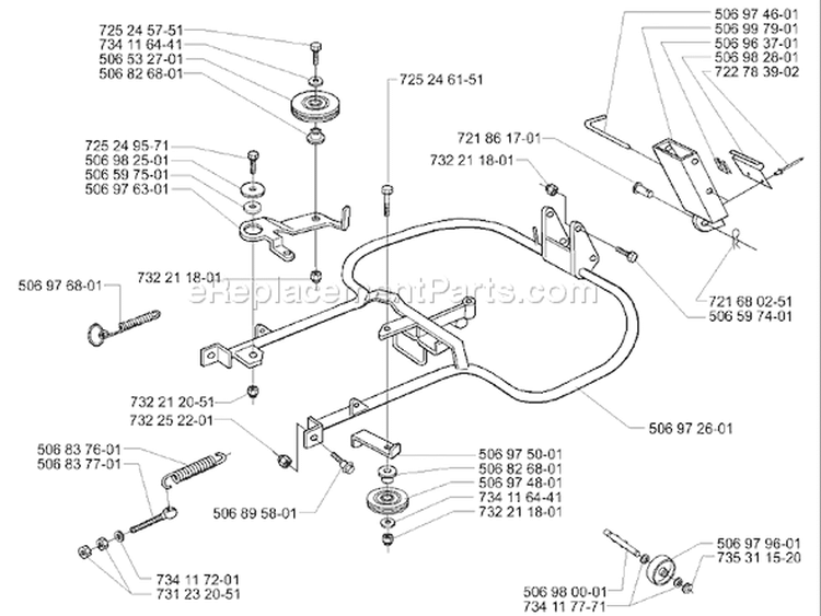 Page J Diagram and Parts List for RIDER 16 2001-01 Husqvarna Lawn Tractor
