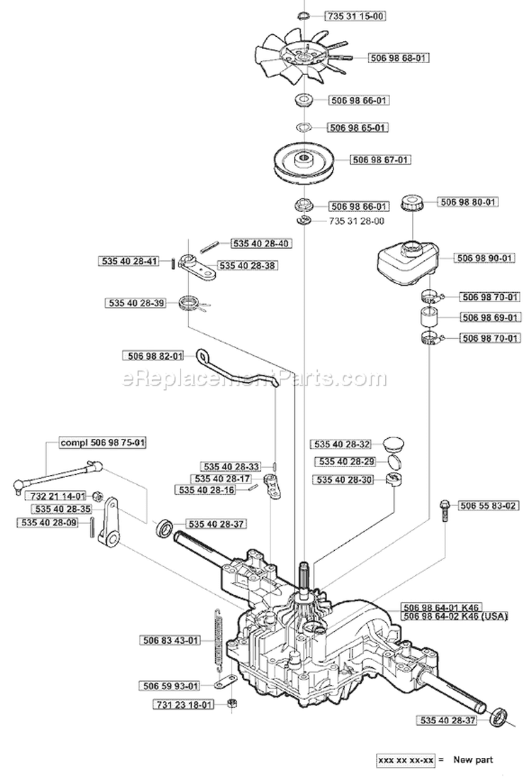 Page N Diagram and Parts List for RIDER 16 2001-01 Husqvarna Lawn Tractor