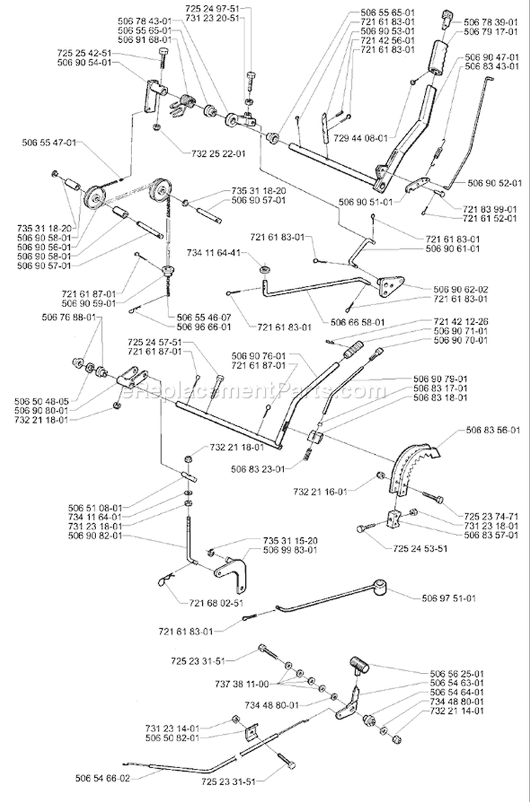 Page O Diagram and Parts List for RIDER 16 2001-01 Husqvarna Lawn Tractor